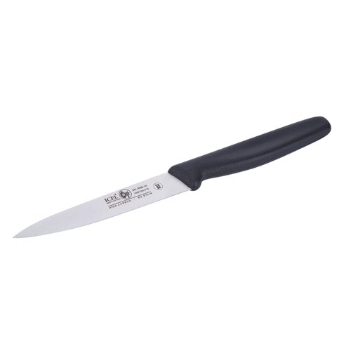 ICEL 4 Inch Paring Knife, Straight Edge, High Carbon German Stainless Steel razor Sharp Blade, Black Handle