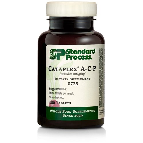 Standard Process Cataplex A-C-P Heart Health, Gum Health, Immune Support, and Vascular Supplement with Vitamin C, Magnesium Citrate, Nutritional Yeast, Vitamin A, Reishi Mushroom Powder - 180 Tablets