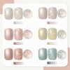 GAOY Pearl Gel Nail Polish Set, 6 Colors Shimmer Mermaid Gel Polish, Pink White Blue Soak Off UV Gel Kit, Baroque Pearl