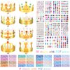 Paper Princess Prince Crowns for Kids Birthday Party Hats Gold for Boys Girls DIY Crown Supplies (Delicate Style,63 Pieces)
