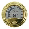 Don Salvatore, Round Digital Hygrometer & Thermometer, Digital with Analog Readout, Gold Trim, 1 Count