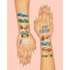 xo, Fetti Race Car Party Supplies Temporary Tattoos - 46 Foil Styles | Racecar Birthday, Pit Crew, Checkered Flags, Vroom, Wheels