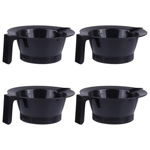 LALAFINA Black Hair Color Bowls 4Pcs Hair Color Bowls Plastic Color Mixing Tint Bowls Hair Dye Bowls Hair Color Mixing Bowls for Salon Styling Hairdressing, Black Plastic Hair Dye Bowls