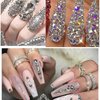 4880Pcs AB Nail Rhinestones Set, Round Beads Flatback Glass Gems Stones, Multi Shapes Rhinestones Nail Art 3D Crystals for Nail DIY Crafts Clothes Shoes Jewelry
