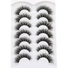 Pooplunch Cat Eye Look Fluffy False Eyelashes Thick Full Volume 16MM Wispy Curly Faux Mink Lashes 8D Fake Eyelash Strips 7 Pairs Multipack