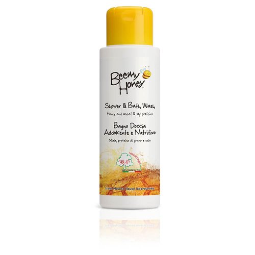 BeeMy Honey Shower and Bath Wash, Natural Scent – Body Wash with Italian Honey, Wheat, Vegetable Proteins and Soy Gently Cleanses Skin – 98.4% Natural Origin, Made in Italy – Hypoallergenic, 8.45 oz.
