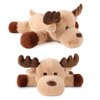WEIGEDU Adorable Caribou Furry Reindeer Elk Moose Stuffed Animals Plush Toy for Kids Babies Boys Birthday Bedtime Decor, 13" Super Soft Brown