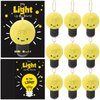 Gemscream 12 Sets Light Bulb Plush Toy Squeeze Stress Balls with 12 You Light up My World Greeting Cards 12 Lights Plush Key Chain Lightbulb Stuffed Toy for Classroom Exchange (Yellow)