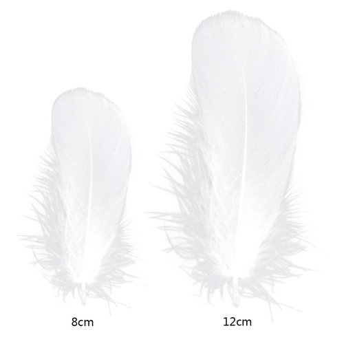 obmwang 100 Pieces 8-12cm Natural Goose Feathers for DIY Craft Wedding Party Home Decorations, White