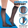 ABSOLUTE SUPPORT Made in USA - Graduated Support Opaque Compression Knee High Socks for Women 15-20mmHg | For Circulation during Flight, Travel, Airplane - Black, Medium - ATRAVEL101BL2