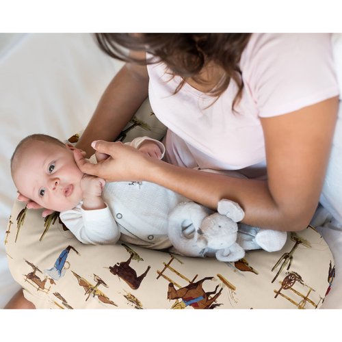 Sweet Jojo Designs Wild West Cowboy Nursing Pillow Cover Breastfeeding Pillowcase for Newborn Infant Bottle or Breast Feeding (Pillow NOT Included) - Red Blue Tan Western Southern Country Horse