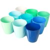 Youngever 8 Ounce Kids Cups, 9 Pack Kids Plastic Cups, 8 Ounce Kids Drinking Cups, Toddler Cups, Cups for Kids Toddlers, Unbreakable Toddler Cups (Coastal Colors)