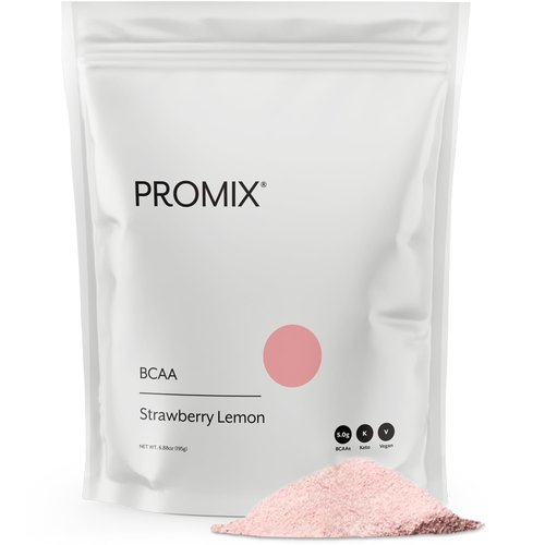 Promix BCAA Post-Workout Energy Powder, Strawberry Lemon - Plant-Based Branched Chain Amino Acids Supports Lean Muscle Growth, Recovery, Endurance & Reduces Soreness - Zero Fat, Sugar & Carbs