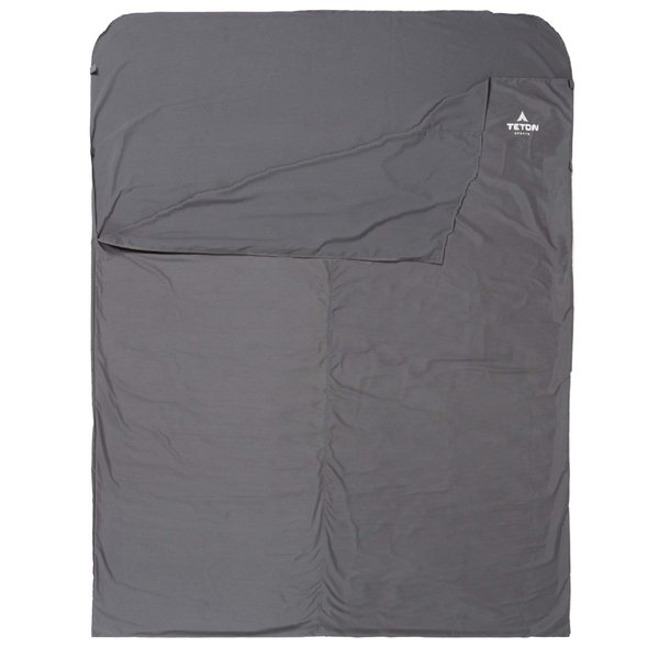 TETON Sports Mammoth Cotton Sleeping Bag Liner; A Clean Sheet Set Anywhere You Go; Perfect for Travel, Camping, and Anytime You’re Away from Home Overnight; Machine Washable , Black, 91" x 58"