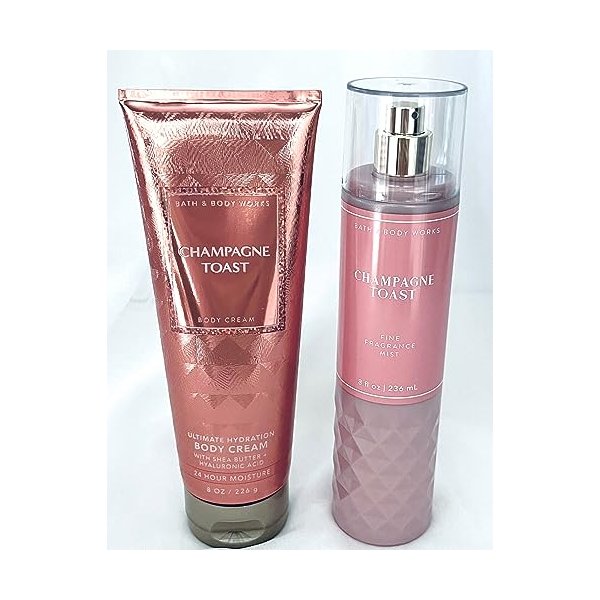 Bath and Body Works - Champagne Toast - Fine Fragrance Mist and Ultra Shea Body Cream - Full Size –2019