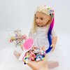 SAIBURAZ 18 inch Doll Hair Accessories for American OG Doll Hair Brush Rainbown Unicorn Kit Accessories Girl Doll Hair Styling Head for Girls Gifts（No Doll）