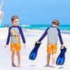 Sylfairy Boys Two Piece Rash Guard Swimsuits Kids Long Sleeve Sunsuit Swimwear Sets Bathing Suit,Yellow Dinosaur
