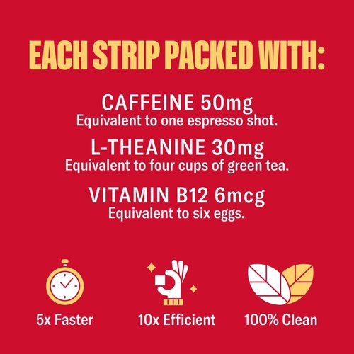 NuStrips Energy | Natural, Instant Energy Strips with 50mg Caffeine, L-Theanine, Vitamin B12 | 30 Energy Strips = 30 Energy Drinks | 5X Faster Absorption (Cinnamon Vanilla)