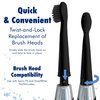Sonic-FX Replacement Electric Toothbrush Heads Compatible with Fairywill, Sonic-FX and SnapWhite for Adults and Kids | Soft Charcoal/Nylon Bristles Sonic Replacement Toothbrush Heads (Black,Pack of 8)