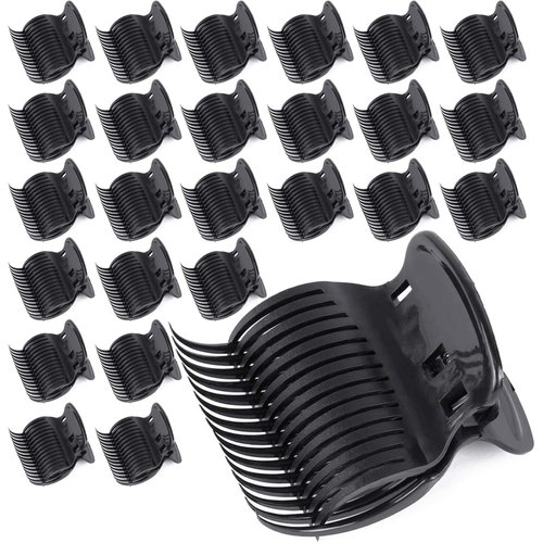 Tbestmax 24 Hot Roller Clips for Hair Curler Claw Clip Replacement Hair Section Styling for Women Girls Black