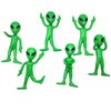 Zugar Land Bendable Rubber Green Aliens (3.75") Action Figures Bendable UFO Aliens Limbs Sensory Stress Relief Fidget Toys. Great Party Favor Trick or Treat Supplies (6 Aliens)