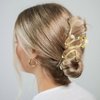 Brinie Claw Hair Clips Gold Metal Hair Clamps Pearl Hair Claw Clips Stylish Hair Clips Nonslip Hair Claw Barrettes Hair Accessories for Women and Girls (Pack of 2)