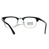 Half Horn Rim Hipster Multi 3 Focus Progressive Reading Glasses Black Silver 1.5
