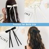 RSWETE 4PCS Hair Bows Hair Clip, Black Beige Hair Ribbon Hair Bows with Long Tail Cute Bow Hair Accessories Hair Barrettes for Women Girls Kids