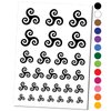 Triskele Triskelion Triple Spiral Celtic Symbol Temporary Tattoo Water Resistant Fake Body Art Set Collection - Black (One Sheet)
