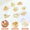 CWJCYTNSN 16PCS Small Metal Hair Claw Clips, Gold Mini Hair Clips for Thin Thick Hair, Cute Tiny Hair Clips, Little Flower Hair Jaw Clamps, Nonslip Bangs Pins Hair Accessories for Women Girls