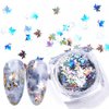 Minejin Nail Art DIY Maple Leaf Sequins Laser Glitters Thin Paillette Flakes Stickers Manicure Tips 12 Boxes