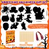 Halloween Crafts Kit for Kids, 48 Pcs Magic Scratch Off Cards Paper Hanging Set, Halloween Party Favors Gifts Ornaments for Kids Halloween Party Games Classroom DIY Activity Art Craft Supplies