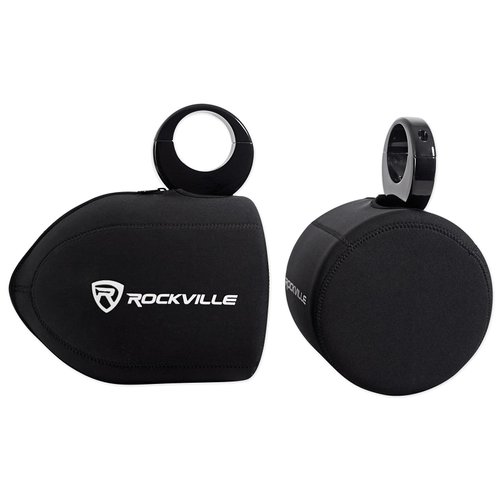 Pair Rockville RWBC Neoprene Covers for 6.5"" Marine Wakeboard Tower Speakers, Black