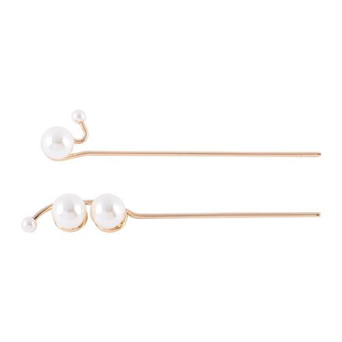 2 Pcs Pearl Hair Stick Pearl Hair Pins Metal Hair Stick Wedding Elegant Chignon Pins Hair Clips Alloy Hair Fork for Women Jewelry Hair Accessories Hairstyle Design Tool for Women and Girls