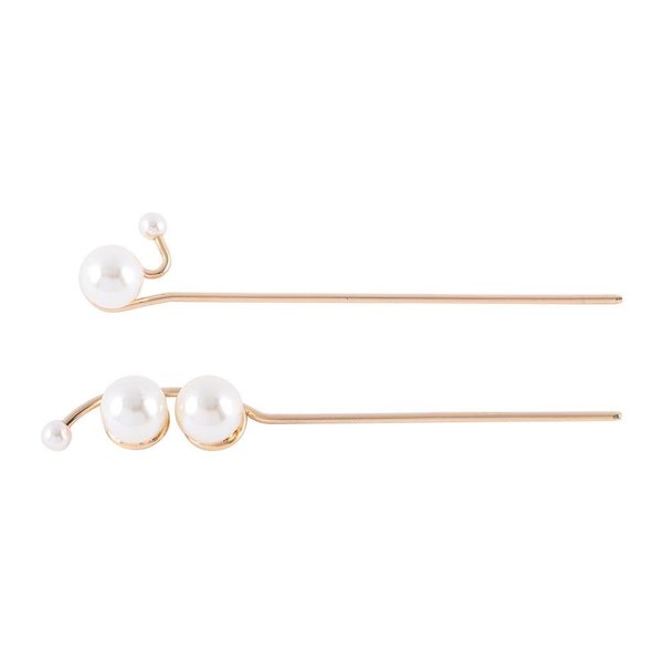 2 Pcs Pearl Hair Stick Pearl Hair Pins Metal Hair Stick Wedding Elegant Chignon Pins Hair Clips Alloy Hair Fork for Women Jewelry Hair Accessories Hairstyle Design Tool for Women and Girls