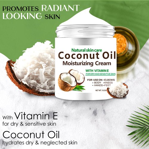 DR MEINAIER Coconut Oil Cream. Spa size 10.5 oz Moisturizing Cream. Coconut Oil for Face, Hands, Hair. Intense Hydration For Dry skin