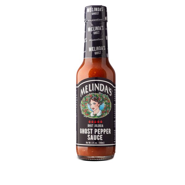 Melinda’s Ghost Pepper Hot Sauce - Gourmet Extra Spicy Hot Sauce - Made with Fresh Ingredients, Ghost Peppers (Bhut Jolokia), Habanero Pepper, Carrot, Garlic, Lime Juice - 5oz, 1 Pack