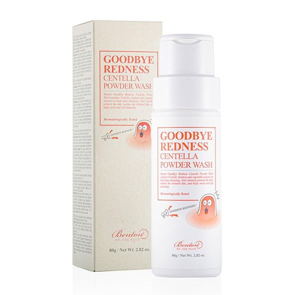 BENTON Goodbye Redness Centella Powder Wash - Gentle Scrub Exfoliation, Deep Pore Cleansing - Soothe Redness & Irritated Skin - Hypoallergenic Mild Acne Cleanser 2.82oz.(new)