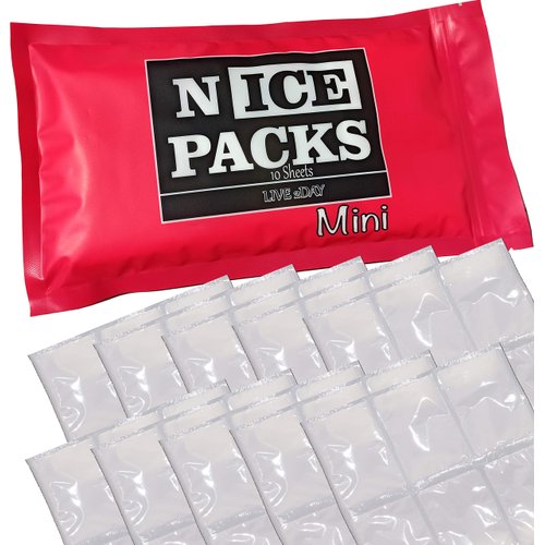 Nice Packs Dry Ice for Coolers – Lunch Box Ice Packs – Dry Ice for Shipping Frozen Food – Ice Packs for Kids Lunch Bags – Reusable Ice Packs – Long Lasting - Flexible