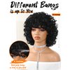 WIGNEE Short Curly Wig with Bangs for Black Woman Fluffy Loose Curly Afro Wig Natural Luster Short Wigs for African American Women Daily Party Use(Black)