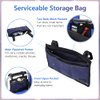NEPPT Wheelchair Bag Walker Pouch for folding walker Electric Wheelchair Side Bag Scooter Power Chair Accessories Mesh Storage Organizer with Phone Holder for The Armrest Travel Saddle Bag (Dark Blue)