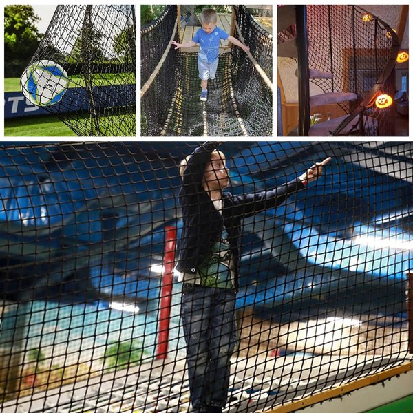 Bunifa Climbing Cargo Net for Kids Outdoor Balcony Safety Net Rope Netting Playground Climbing Net Stairway Railing Safety Net for Children Pets Toys Knotless Polyester Sports Netting