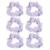 6 Pack Shiny Dance Bun Net Tuck Silk Organza Hair Scrunchies for Girl Rich Tones Mesh Bobbles Headdress Ties Ponytail Bun Holders Hair Donut for Performance,Dance,Themed Party Festivals (Purple)