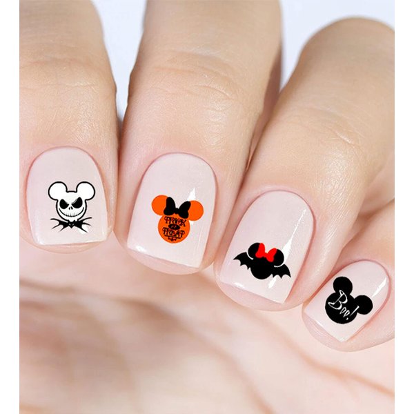 Halloween Mickey Clear Vinyl Peel and Stick Nail Decals (NOT Waterslide) by One Stop Nails V1.