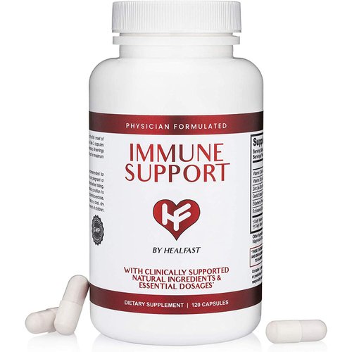 HealFast Clinical Immune Support Supplement | Sambucus Black Elderberry with Zinc and Vitamin C, D, Garlic, Echinacea | Wellness Formula for Immune Defense | Immunity Vitamins - 120 Capsules