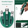 Dark Green Splash-Proof Stainless Steel Nail Clipper Set with 6-Piece Nail Clipper Set, Nail Clipper Repair Tool (Nano Glass File for Shining Nails, Dual Purpose Repair+Ear Spoon+Eyebrow Clipper+diag