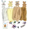Moru Fur Pipe Cleaner Craft Kit #1, Soft, Thick, Long Teddy Fur-Wrapped stem Wire for DIY Art & Craft. with Decorative Accessories (Eyes/Nose/Ribbons) &Tutorial. Great for a Gift, Craft Class, Party