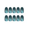 24 Pcs Cat Eye Press on Nails Short Oval Fake Nails Artificia Acrylic Nails Press ons Dark Blue Full Cover Glue on Nails Glossy Stick on Nails for Women & Girls