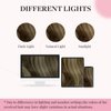 MAXITA Weft Hair Extensions Human Hair Chocolate Brown Mixed Caramel Blonde Balayage 16 Inch Hair Extensions Weft Invisible Double Weft Sew in Hair Extensions 100g Per Bundle