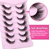 Lashes Natural Look Cat Eye False Eyelashes Mink Fluffy Fox Eye Lashes Wispy 15mm 6D Volume Strip Fake Eyelash Extension Look by PHKERATA, 7 Pairs Pack